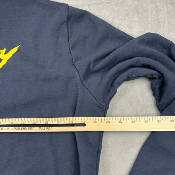 Oakley Sweatshirt Mens 2XL Navy‎ Blue Hooded Full Zip Spell Out Fleece - Picture 8 of 9